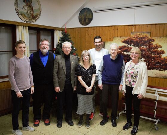 v.l.n.r: David Hofer, Manfred Bensch, Walter Klett, Sieglinde Schütten, Felix Miller, Dieter Kalmbach, Margret Simoneit